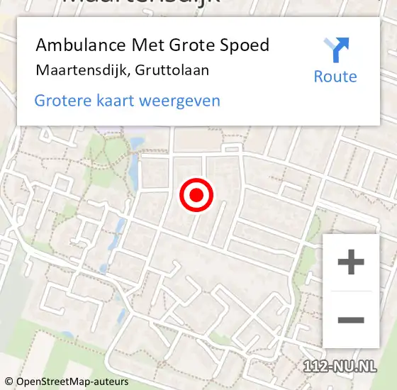 Locatie op kaart van de 112 melding: Ambulance Met Grote Spoed Naar Maartensdijk, Gruttolaan op 19 september 2017 03:55