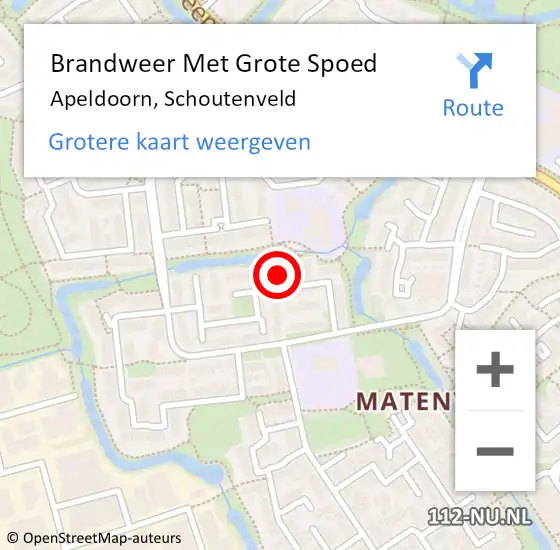 Locatie op kaart van de 112 melding: Brandweer Met Grote Spoed Naar Apeldoorn, Schoutenveld op 19 september 2017 04:19