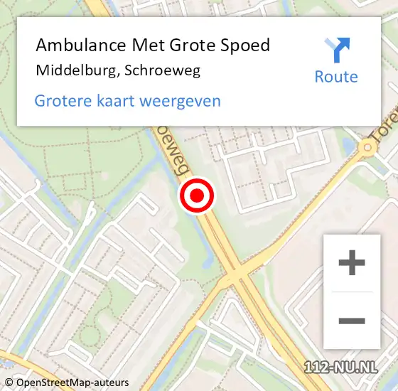 Locatie op kaart van de 112 melding: Ambulance Met Grote Spoed Naar Middelburg, Schroeweg op 19 september 2017 05:13
