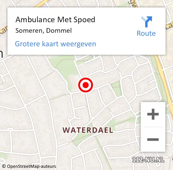 Locatie op kaart van de 112 melding: Ambulance Met Spoed Naar Someren, Dommel op 19 september 2017 05:58