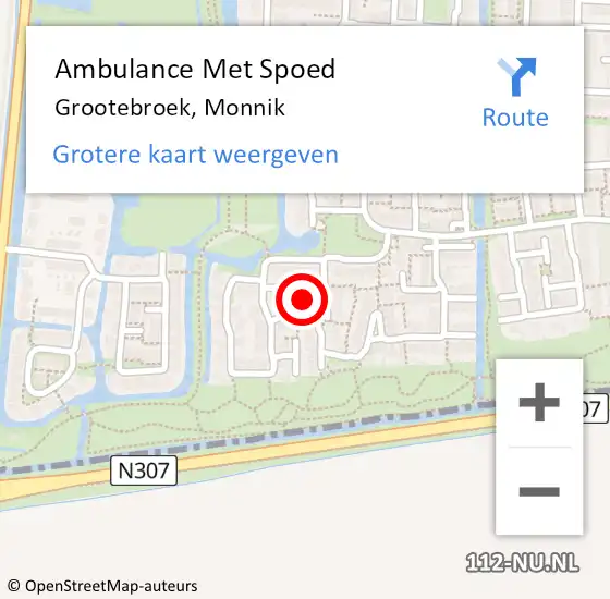 Locatie op kaart van de 112 melding: Ambulance Met Spoed Naar Grootebroek, Monnik op 19 september 2017 06:10