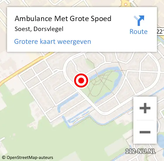 Locatie op kaart van de 112 melding: Ambulance Met Grote Spoed Naar Soest, Dorsvlegel op 19 september 2017 06:20