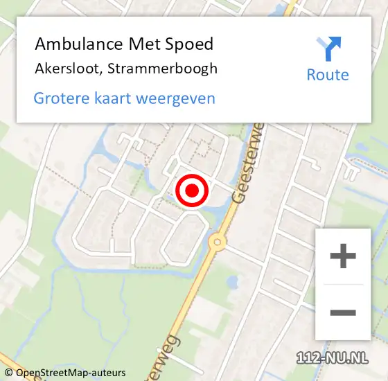 Locatie op kaart van de 112 melding: Ambulance Met Spoed Naar Akersloot, Strammerboogh op 19 september 2017 09:00