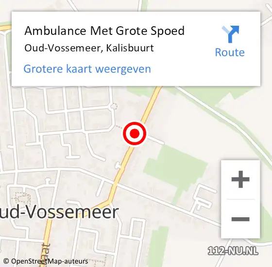 Locatie op kaart van de 112 melding: Ambulance Met Grote Spoed Naar Oud-Vossemeer, Kalisbuurt op 19 september 2017 09:26