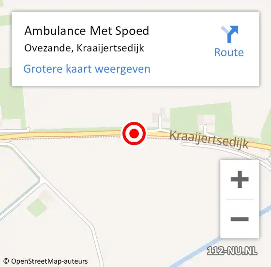 Locatie op kaart van de 112 melding: Ambulance Met Spoed Naar Ovezande, Kraaijertsedijk op 19 september 2017 09:41