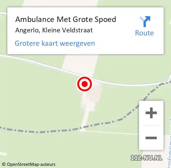 Locatie op kaart van de 112 melding: Ambulance Met Grote Spoed Naar Angerlo, Kleine Veldstraat op 19 september 2017 10:08