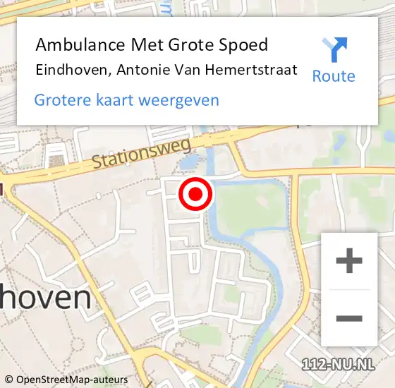 Locatie op kaart van de 112 melding: Ambulance Met Grote Spoed Naar Eindhoven, Antonie Van Hemertstraat op 19 september 2017 10:22