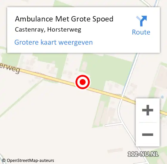 Locatie op kaart van de 112 melding: Ambulance Met Grote Spoed Naar Castenray, Horsterweg op 19 september 2017 10:25