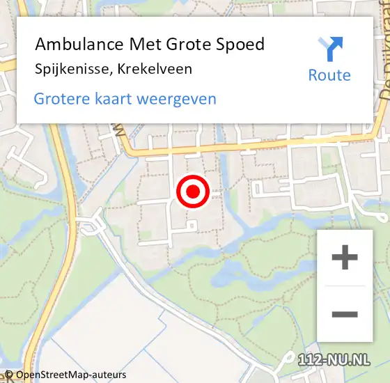 Locatie op kaart van de 112 melding: Ambulance Met Grote Spoed Naar Spijkenisse, Krekelveen op 19 september 2017 10:42