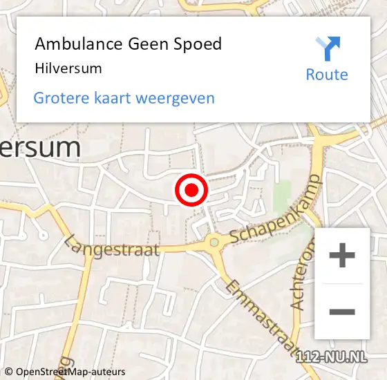 Locatie op kaart van de 112 melding: Ambulance Geen Spoed Naar Hilversum op 19 september 2017 12:13