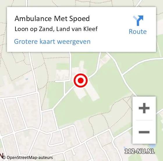Locatie op kaart van de 112 melding: Ambulance Met Spoed Naar Loon op Zand, Land Van Kleef op 19 september 2017 12:13