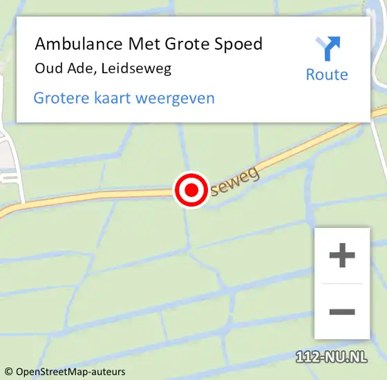 Locatie op kaart van de 112 melding: Ambulance Met Grote Spoed Naar Oud Ade, Leidseweg op 19 september 2017 12:42
