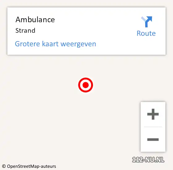 Locatie op kaart van de 112 melding: Ambulance Strand op 19 september 2017 12:59