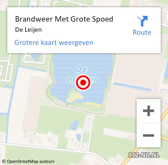 Locatie op kaart van de 112 melding: Brandweer Met Grote Spoed Naar De Leijen op 19 september 2017 13:16