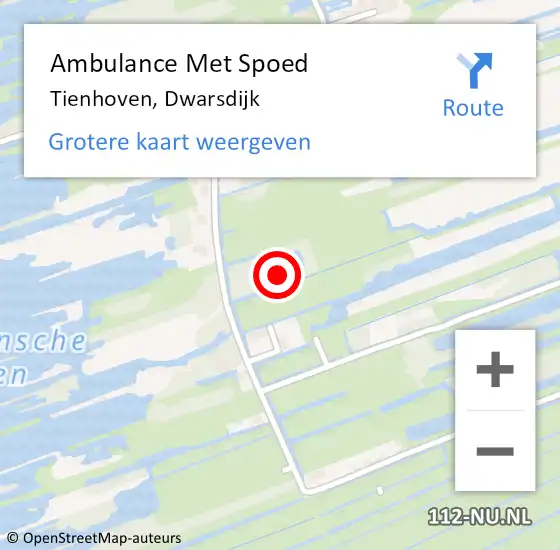 Locatie op kaart van de 112 melding: Ambulance Met Spoed Naar Tienhoven, Dwarsdijk op 19 september 2017 13:41