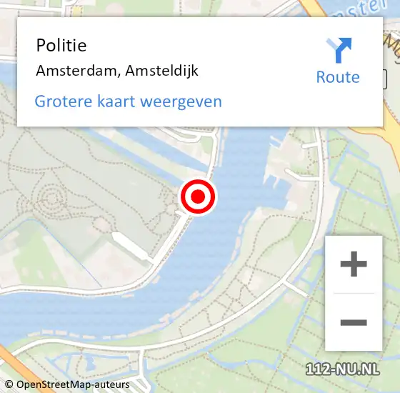 Locatie op kaart van de 112 melding: Politie Amsterdam, Amsteldijk op 19 september 2017 15:53