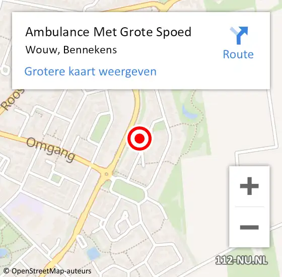 Locatie op kaart van de 112 melding: Ambulance Met Grote Spoed Naar Wouw, Bennekens op 19 september 2017 15:53
