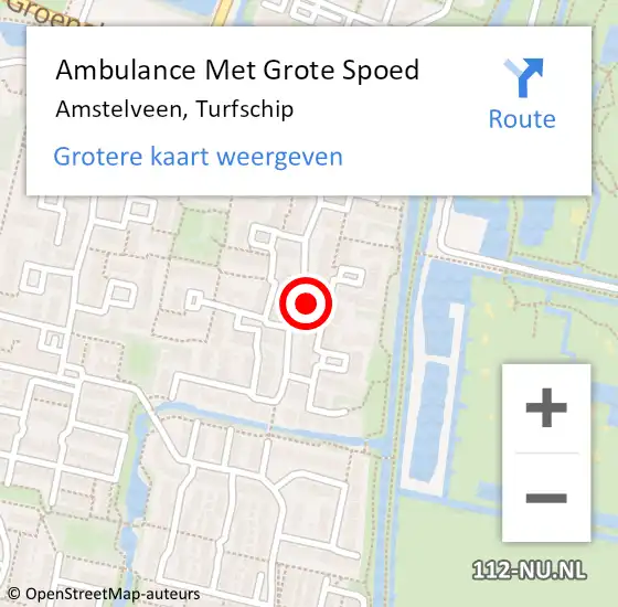 Locatie op kaart van de 112 melding: Ambulance Met Grote Spoed Naar Amstelveen, Turfschip op 19 september 2017 15:53