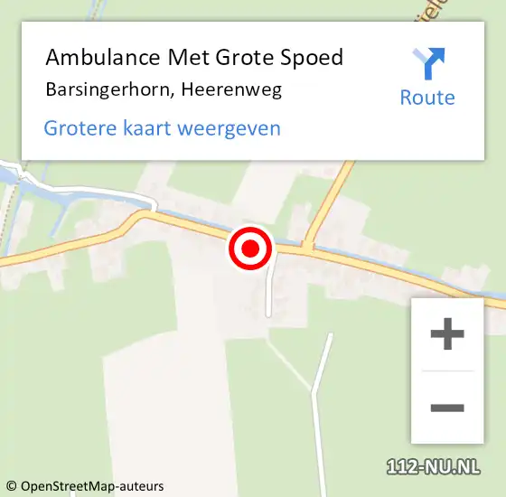 Locatie op kaart van de 112 melding: Ambulance Met Grote Spoed Naar Barsingerhorn, Heerenweg op 19 september 2017 16:20