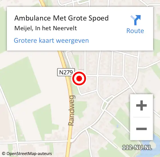 Locatie op kaart van de 112 melding: Ambulance Met Grote Spoed Naar Meijel, In het Neervelt op 21 september 2013 05:42