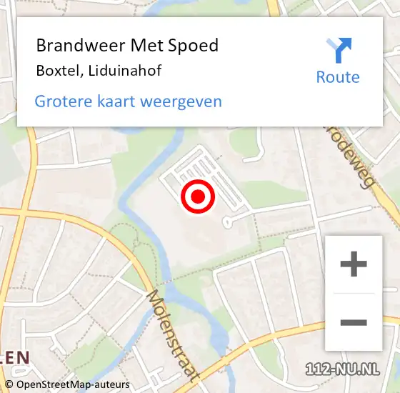 Locatie op kaart van de 112 melding: Brandweer Met Spoed Naar Boxtel, Liduinahof op 19 september 2017 17:28