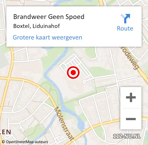 Locatie op kaart van de 112 melding: Brandweer Geen Spoed Naar Boxtel, Liduinahof op 19 september 2017 17:29