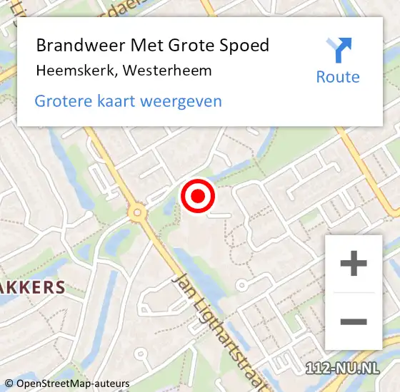 Locatie op kaart van de 112 melding: Brandweer Met Grote Spoed Naar Heemskerk, Westerheem op 19 september 2017 17:29