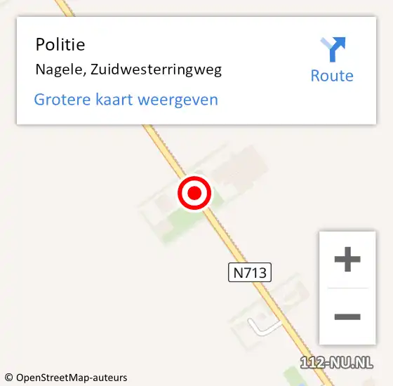 Locatie op kaart van de 112 melding: Politie Nagele, Zuidwesterringweg op 19 september 2017 18:10