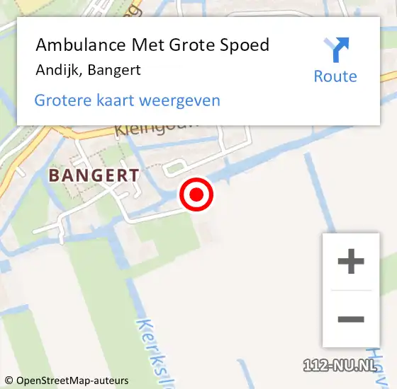 Locatie op kaart van de 112 melding: Ambulance Met Grote Spoed Naar Andijk, Bangert op 19 september 2017 18:46