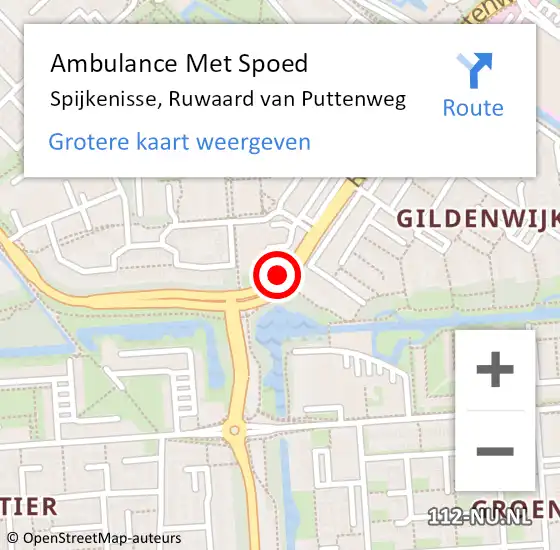Locatie op kaart van de 112 melding: Ambulance Met Spoed Naar Spijkenisse, Ruwaard van Puttenweg op 19 september 2017 19:08