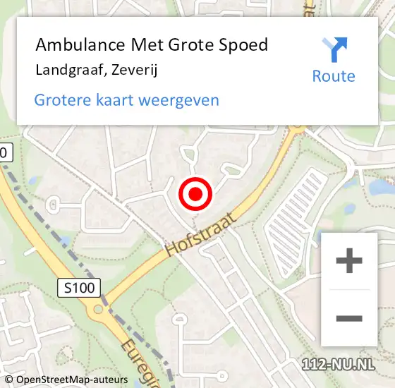 Locatie op kaart van de 112 melding: Ambulance Met Grote Spoed Naar Landgraaf, Zeverij op 19 september 2017 20:15