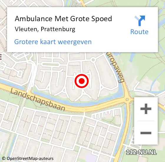 Locatie op kaart van de 112 melding: Ambulance Met Grote Spoed Naar Vleuten, Prattenburg op 19 september 2017 21:29