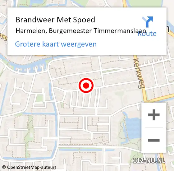 Locatie op kaart van de 112 melding: Brandweer Met Spoed Naar Harmelen, Burgemeester Timmermanslaan op 20 september 2017 00:45