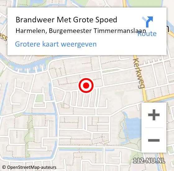 Locatie op kaart van de 112 melding: Brandweer Met Grote Spoed Naar Harmelen, Burgemeester Timmermanslaan op 20 september 2017 00:46