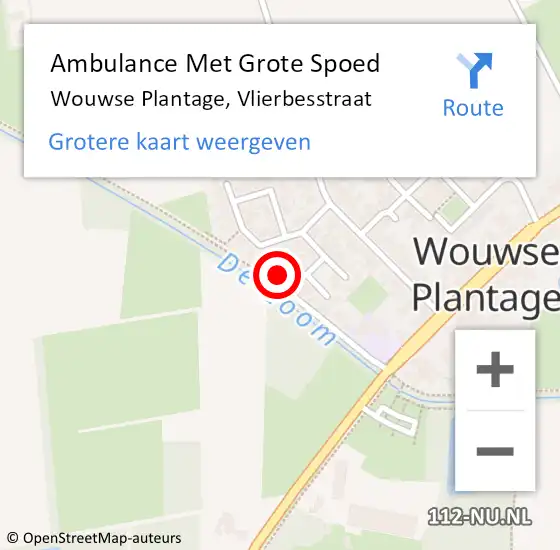 Locatie op kaart van de 112 melding: Ambulance Met Grote Spoed Naar Wouwse Plantage, Vlierbesstraat op 20 september 2017 05:20