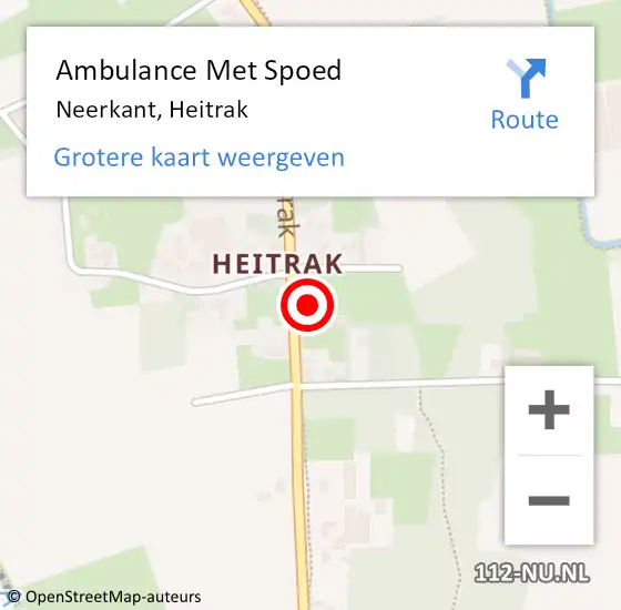 Locatie op kaart van de 112 melding: Ambulance Met Spoed Naar Neerkant, Heitrak op 20 september 2017 06:30