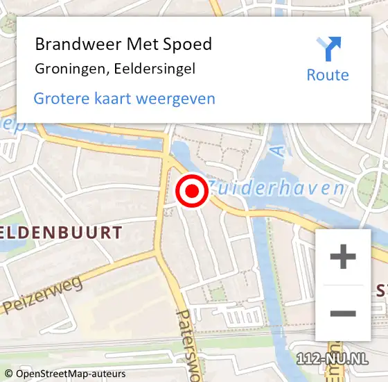 Locatie op kaart van de 112 melding: Brandweer Met Spoed Naar Groningen, Eeldersingel op 20 september 2017 06:35