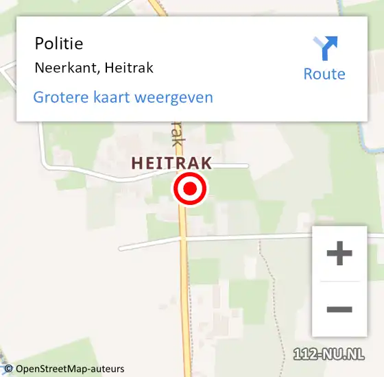 Locatie op kaart van de 112 melding: Politie Neerkant, Heitrak op 20 september 2017 06:45