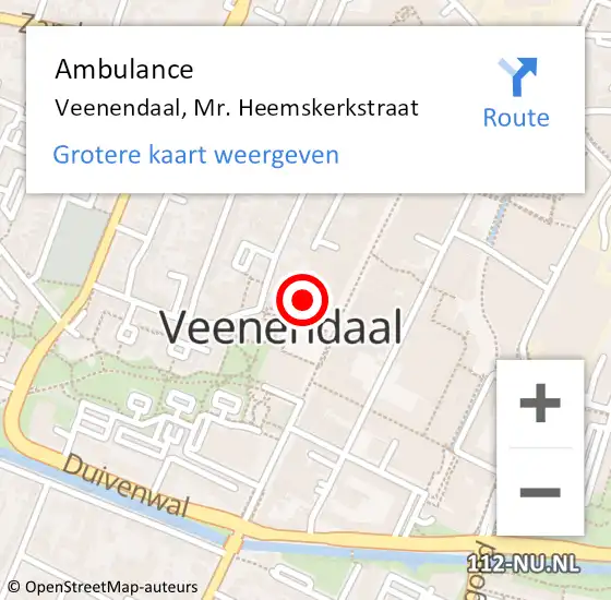 Locatie op kaart van de 112 melding: Ambulance Veenendaal op 20 september 2017 07:46