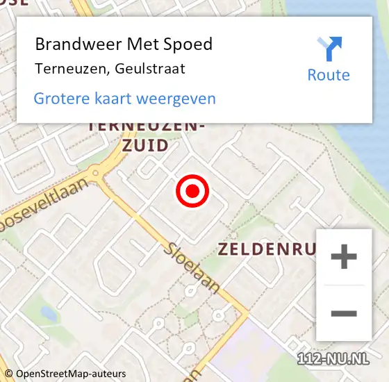 Locatie op kaart van de 112 melding: Brandweer Met Spoed Naar Terneuzen, Geulstraat op 20 september 2017 08:05