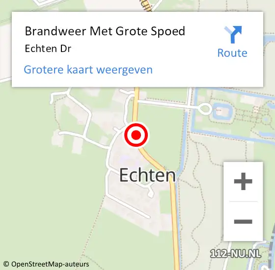 Locatie op kaart van de 112 melding: Brandweer Met Grote Spoed Naar Echten Dr op 20 september 2017 08:21