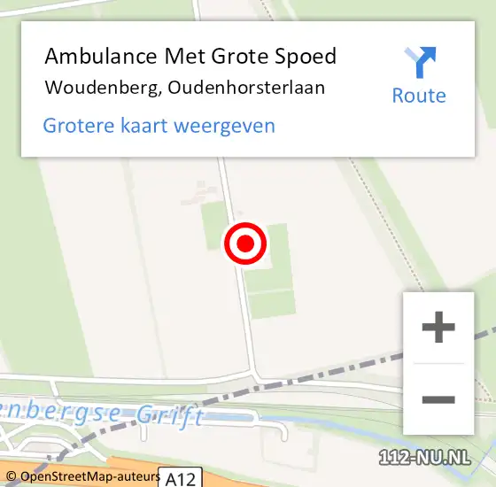 Locatie op kaart van de 112 melding: Ambulance Met Grote Spoed Naar Woudenberg, Oudenhorsterlaan op 2 februari 2014 08:16