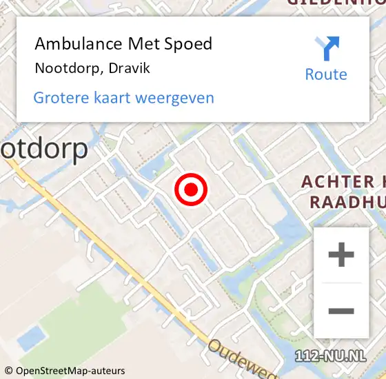 Locatie op kaart van de 112 melding: Ambulance Met Spoed Naar Nootdorp, Dravik op 20 september 2017 09:26