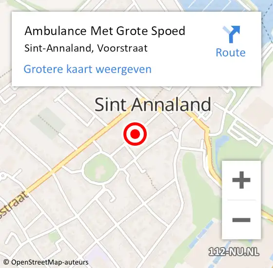 Locatie op kaart van de 112 melding: Ambulance Met Grote Spoed Naar Sint-Annaland, Voorstraat op 20 september 2017 09:37