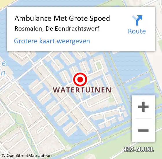 Locatie op kaart van de 112 melding: Ambulance Met Grote Spoed Naar Rosmalen, De Eendrachtswerf op 20 september 2017 10:13