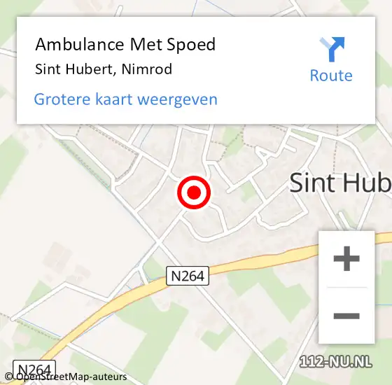 Locatie op kaart van de 112 melding: Ambulance Met Spoed Naar Sint Hubert, Nimrod op 2 februari 2014 08:39