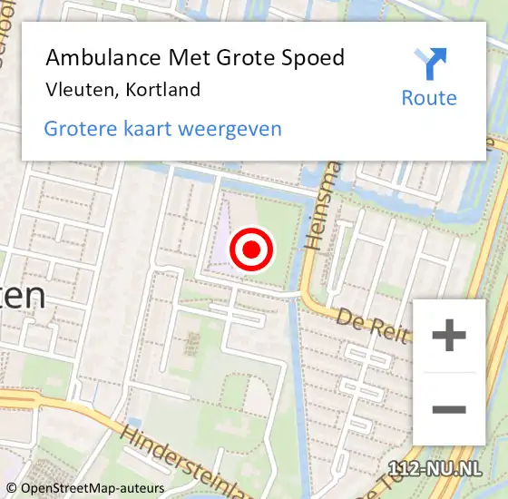 Locatie op kaart van de 112 melding: Ambulance Met Grote Spoed Naar Vleuten, Kortland op 20 september 2017 11:19