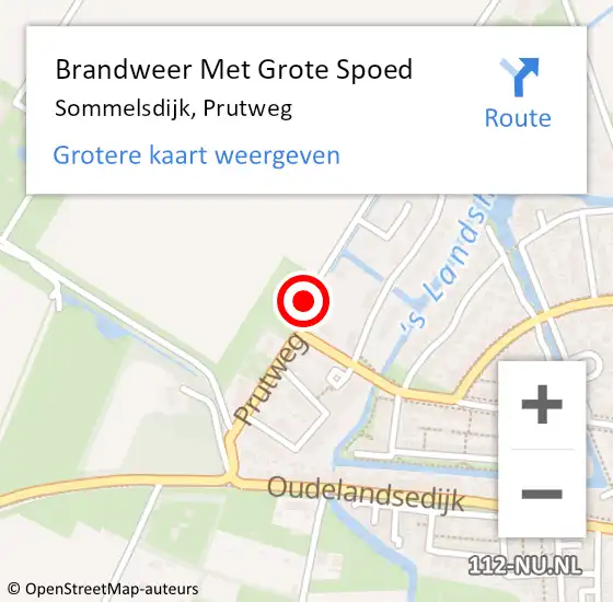 Locatie op kaart van de 112 melding: Brandweer Met Grote Spoed Naar Sommelsdijk, Prutweg op 20 september 2017 11:32