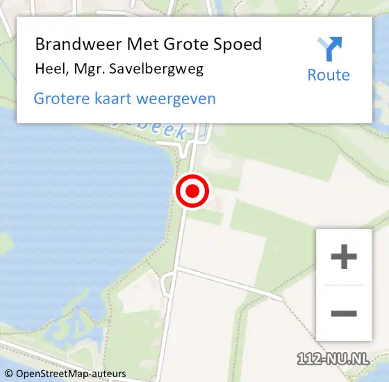 Locatie op kaart van de 112 melding: Brandweer Met Grote Spoed Naar Heel, Mgr. Savelbergweg op 20 september 2017 12:17