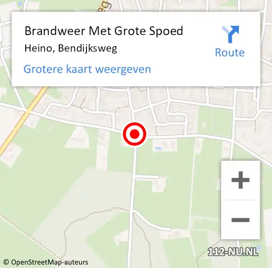 Locatie op kaart van de 112 melding: Brandweer Met Grote Spoed Naar Heino, Bendijksweg op 20 september 2017 13:58